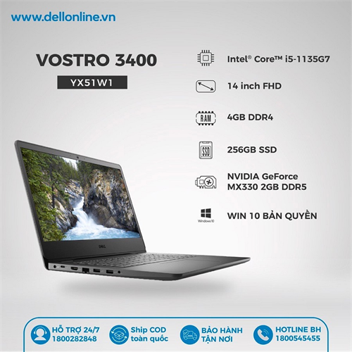 Laptop Dell Vostro 14 3400 i5 (YX51W1)